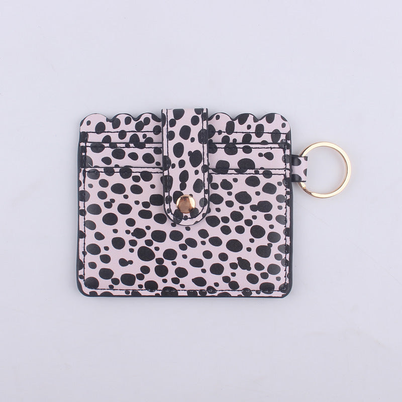 Wholesale Leopard Print Cow Print ID Case PU Leather Card Holder Keychain Coin Purse